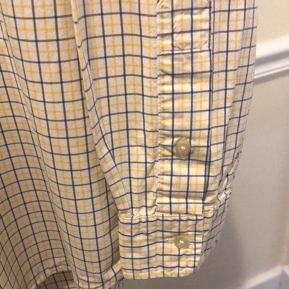 RALPH LAUREN Long Sleeve Yellow Blue Plaid Button Down Dress Shirt Sz Large - Picture 9 of 12